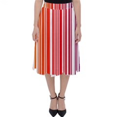 Colorful Gradient Barcode Classic Midi Skirt by Sudhe