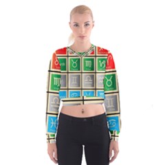 Set Of The Twelve Signs Of The Zodiac Astrology Birth Symbols Cropped Sweatshirt by Sudhe