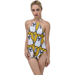 Yellow Owl Background Go With The Flow One Piece Swimsuit