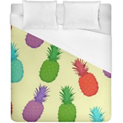 Colorful Pineapples Wallpaper Background Duvet Cover (california King Size) by Sudhe