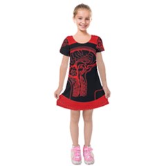 Artificial Intelligence Brain Think Kids  Short Sleeve Velvet Dress