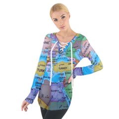 Globe World Map Maps Europe Tie Up Tee by Sudhe