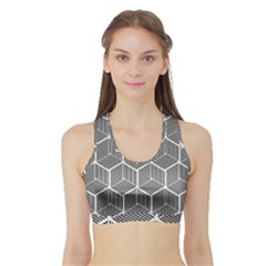 Cube Pattern Cube Seamless Repeat Sports Bra With Border by Sudhe