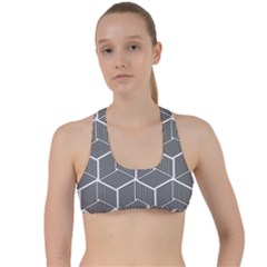 Cube Pattern Cube Seamless Repeat Criss Cross Racerback Sports Bra by Sudhe