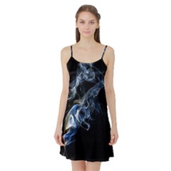 Smoke Flame Dynamic Wave Motion Satin Night Slip by Sudhe