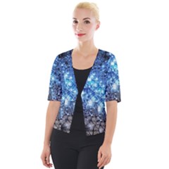 Abstract Fractal Magical Cropped Button Cardigan