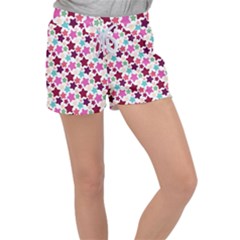 Stars Pattern Women s Velour Lounge Shorts