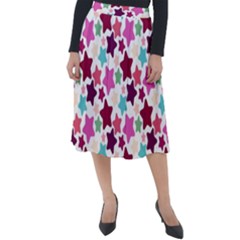 Stars Pattern Classic Velour Midi Skirt 