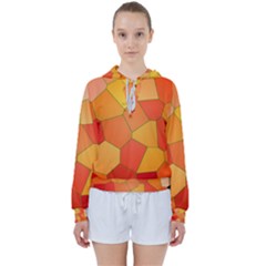 Background Pattern Of Orange Mosaic Women s Tie Up Sweat by Sudhe