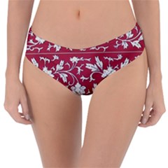 Floral Pattern Background Reversible Classic Bikini Bottoms by Sudhe