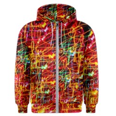 Random Colored Light Swirls Men s Zipper Hoodie