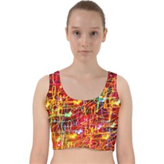 Random Colored Light Swirls Velvet Racer Back Crop Top