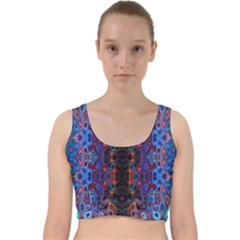 Kaleidoscope Art Pattern Ornament Velvet Racer Back Crop Top