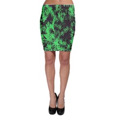 Green Etched Background Bodycon Skirt