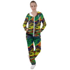 Abstract Transparent Background Women s Tracksuit