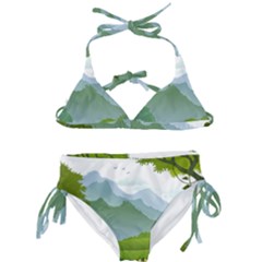 Forest Landscape Photography Illustration Kids  Classic Bikini Set