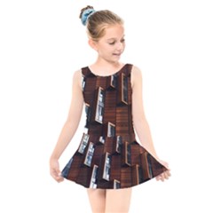 Abstract Architecture Building Business Kids  Skater Dress Swimsuit