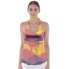 Image Sunset Landscape Graphics Babydoll Tankini Top by Sudhe