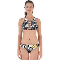 Smoking Cartoon Evil Bomb Cartoon Perfectly Cut Out Bikini Set by Sudhe