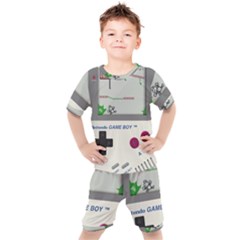 Game Boy White Kids  Tee And Shorts Set by Sudhe