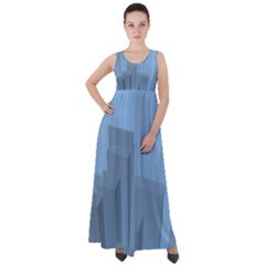 City Contemporary Modern Futuristic Empire Waist Velour Maxi Dress