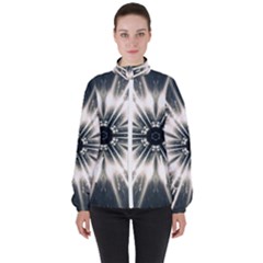 Abstract Fractal Pattern Lines High Neck Windbreaker (women)