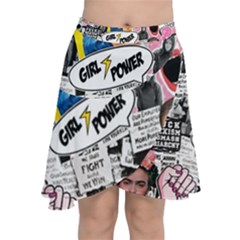 Feminism Collage  Chiffon Wrap Front Skirt by Valentinaart