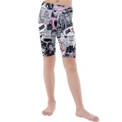 Feminism Collage  Kids  Mid Length Swim Shorts by Valentinaart