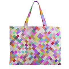 Mosaic Colorful Pattern Geometric Zipper Mini Tote Bag by Mariart