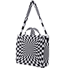 Optical Illusion Chessboard Tunnel Square Shoulder Tote Bag by Pakrebo