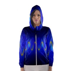 Light Shining Blue Frequency Sine Hooded Windbreaker (women)