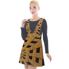 Graphics Assembly Transformation Plunge Pinafore Velour Dress