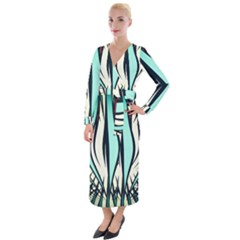 Retro Illusion Canvas Night Velvet Maxi Wrap Dress