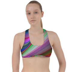 Illusion Background Blend Criss Cross Racerback Sports Bra by Pakrebo