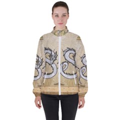 Wonderful Asian Dragon Women s High Neck Windbreaker by FantasyWorld7