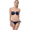 Bird Watching - Dark Colorful Twist Bandeau Bikini Set View1