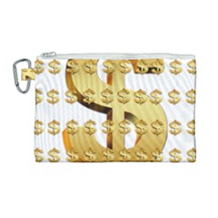 Dollar Money Gold Finance Sign Canvas Cosmetic Bag (large) by Mariart