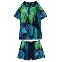 Digital Art Woman Body Part Photo Kids  Swim Tee And Shorts Set by dflcprintsclothing