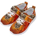 Awesome Skull With Celtic Knot With Fire On The Background Kids  Velcro Strap Shoes View2