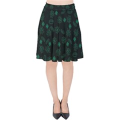 St Patricks Day Pattern Velvet High Waist Skirt by Valentinaart