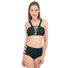 St Patricks Day Pattern Cage Up Bikini Set by Valentinaart