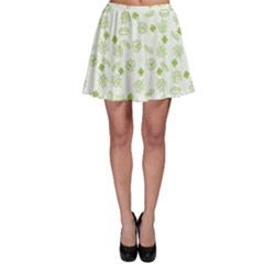St Patricks Day Pattern Skater Skirt by Valentinaart