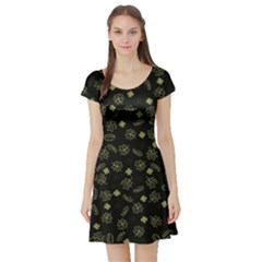 St Patricks Day Pattern Short Sleeve Skater Dress by Valentinaart