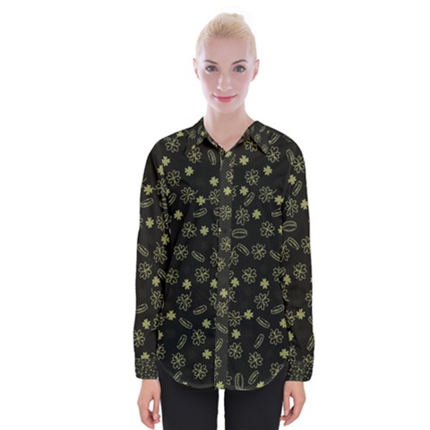 St Patricks Day Pattern Womens Long Sleeve Shirt by Valentinaart