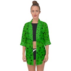 St Patricks Day Pattern Open Front Chiffon Kimono