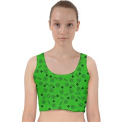 St Patricks Day Pattern Velvet Racer Back Crop Top