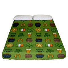 St Patricks Day Pattern Fitted Sheet (queen Size) by Valentinaart