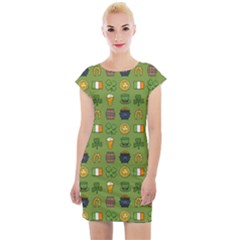 St Patricks Day Pattern Cap Sleeve Bodycon Dress