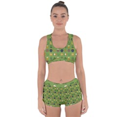 St Patricks Day Pattern Racerback Boyleg Bikini Set by Valentinaart