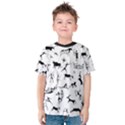 Petroglyph Runic Cavemen Nordic Black Paleo Drawings Pattern Kids  Cotton Tee View1